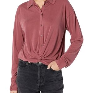 LUCKY BRAND Sandwash Twist Front L/S Button-up Shirt sz L